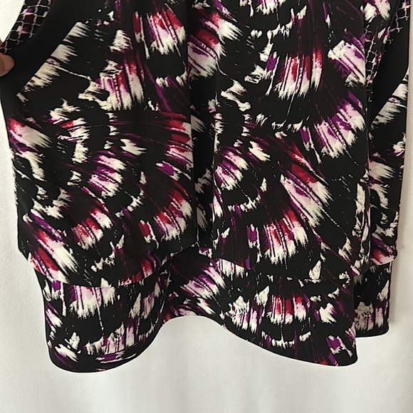 White House Black Market Black/Purple Patterned Halter Top Shirt **Size S**💜💜 - Picture 4 of 6
